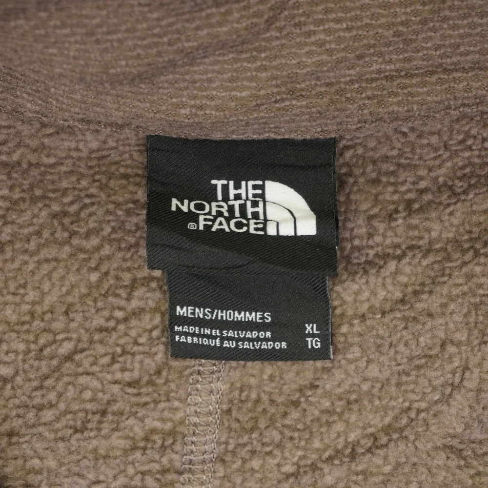 The North Face Quarter Zip Pullover Mens XL Brown Grid Fleece Hiking Sweater